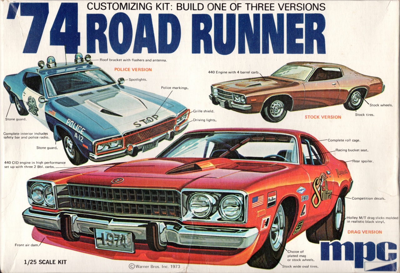 MPC 1974 Plymouth Road Runner - Stock, Drag or Police - Spotlight Hobbies