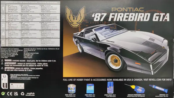 Buy Revell 14535 1987 Pontiac Firebird GTA Model car assembly kit 1:16