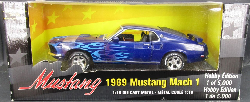 Ertl American Muscle 1969 Ford Mustang Mach I Fastback, Blue with ...