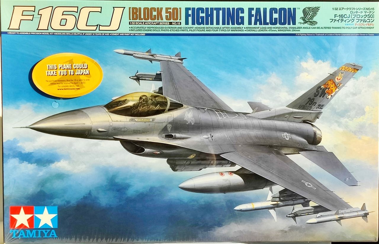 Tamiya F16CJ Fighting Falcon (Block 50) Aircraft, 1/32 Scale ...