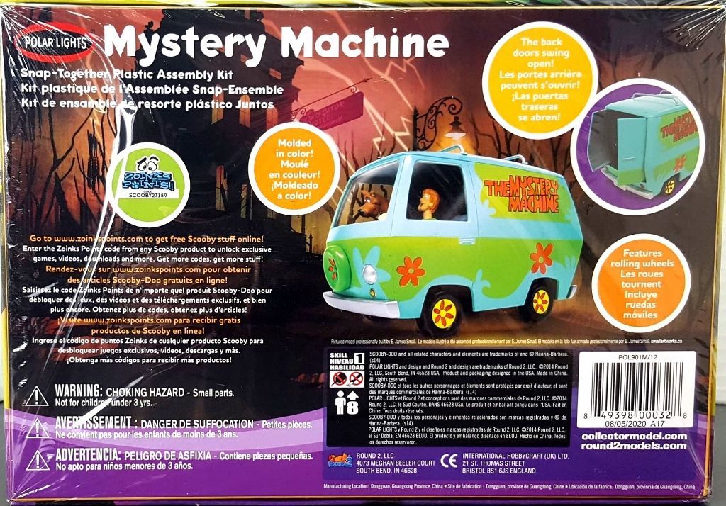 Skill 1 Snap Model Kit The Mystery Machine with Two Figurines (Scooby-Doo  and Shaggy) 1/25 Scale Model by Polar Lights