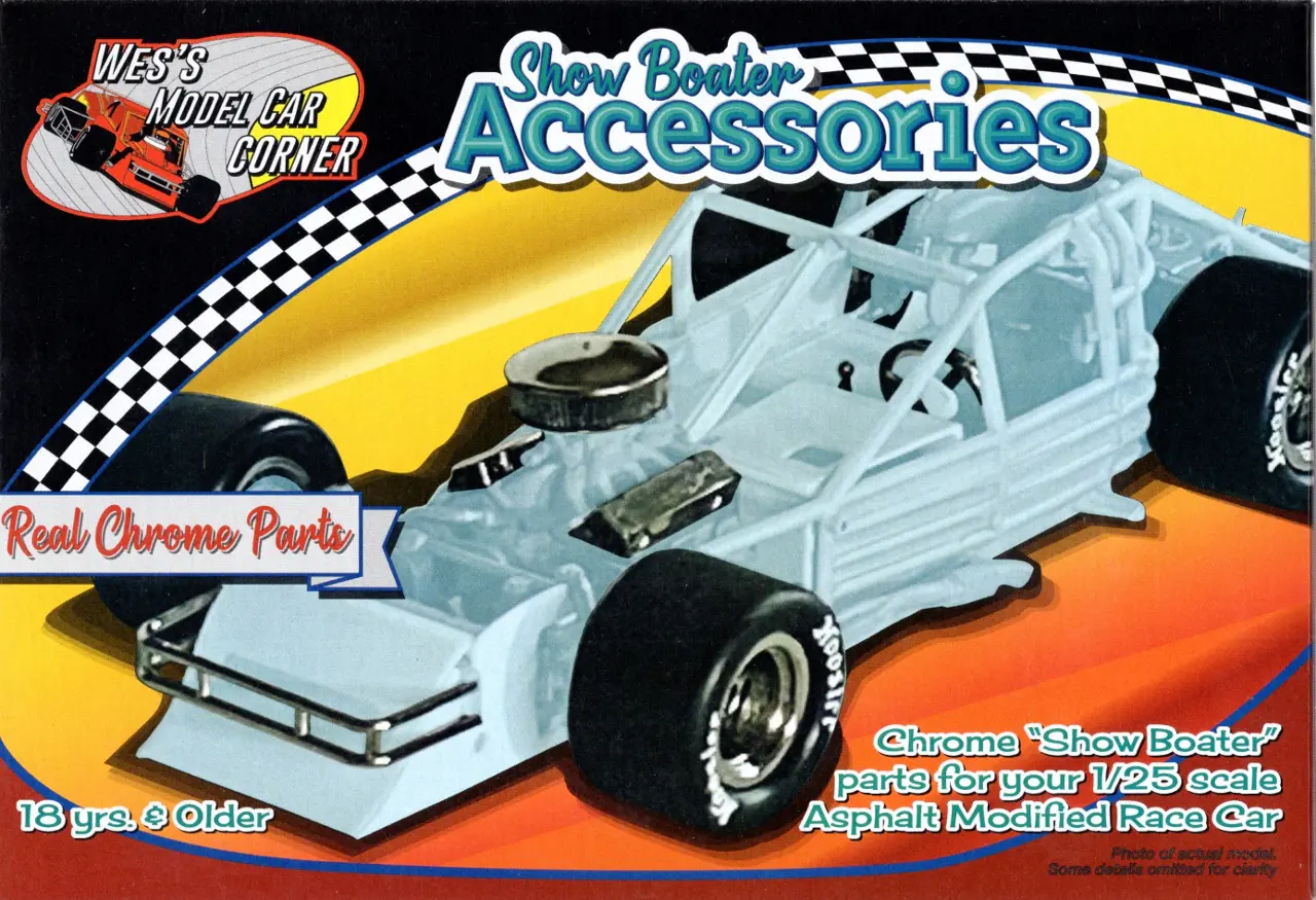 Salvinos Jr. Models WMCC Show Boater Chrome Accessories for the Asphalt Modified Race Car