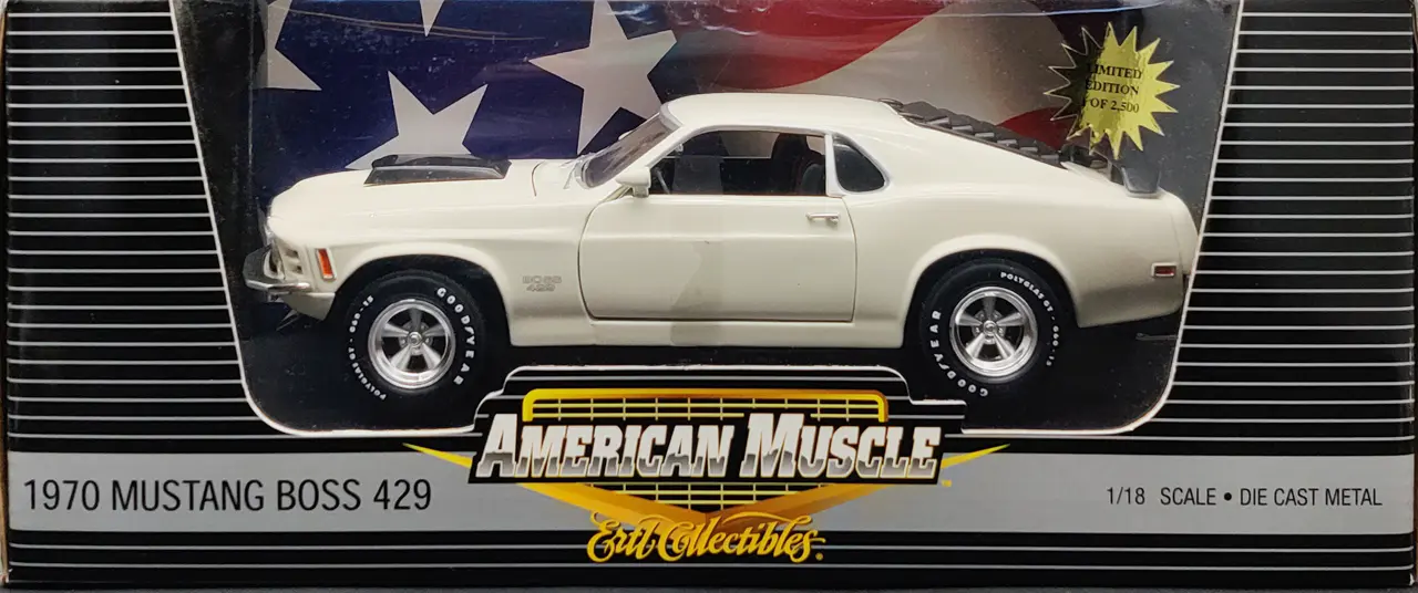 Ertl American Muscle 1/18 Scale 1970 Ford Mustang Boss 429 - White with  Black Interior - Spotlight Hobbies