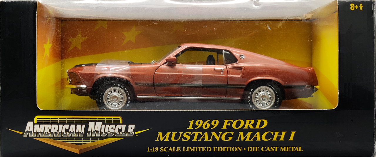 Ertl American Muscle 1 18 1969 Ford Mustang Mach I Copper Diecast Limited Ed Car