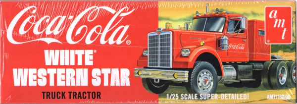 Skill 3 Model Kit White Western Star Semi Truck Tractor Coca-Cola 1/25  Scale Model by AMT