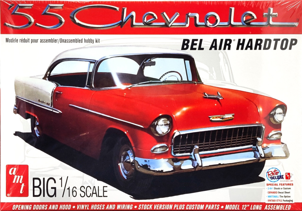 AMT 1955 Chevy Bel Air Hardtop - Stock or Street Machine - 1/16th Scale ...