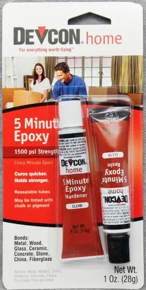 Devcon 8.5 Fl Oz 5 Minute Epoxy 1500lb Adhesive Waterproof Glue 